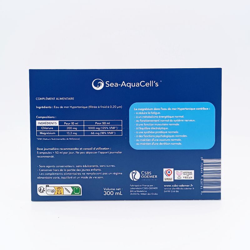 Plasma marin hypertonique – Ampoules  – Sea‑AquaCell’s | CSBS ODEMER